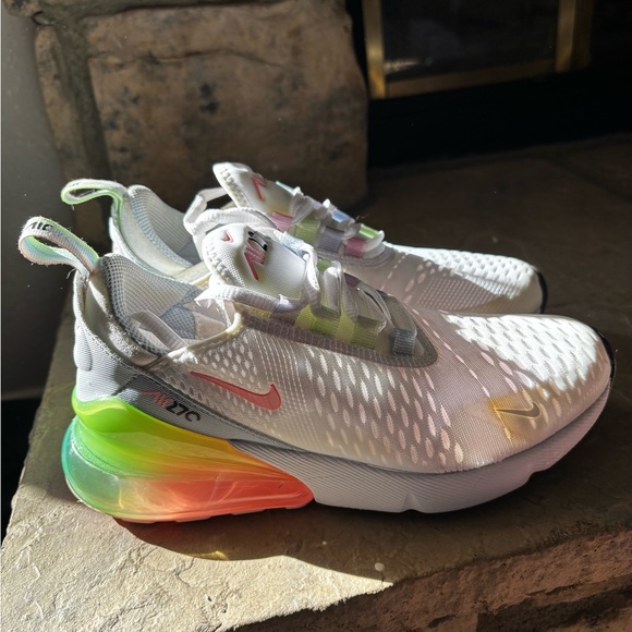 Nike 270s White Sneakers with Multicolor Sole